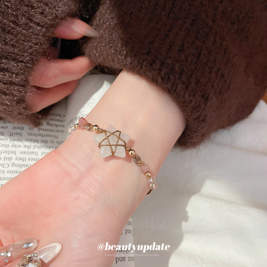 A廠【HB4864】波西米亞水晶石頭串珠幾何星星手鍊復古百搭手繩小眾設計感手飾女
 25.10-5