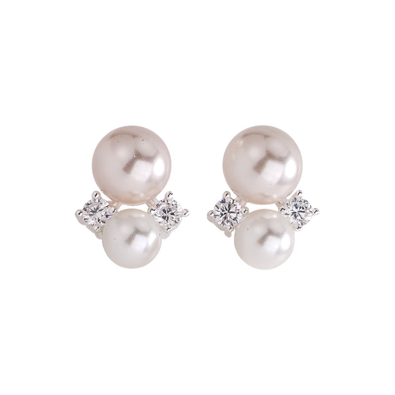 F廠【DQ11280E】法式溫柔粉泡泡仿珍珠耳環女S925純銀淡粉色精緻高級感耳飾潮 25.07-2