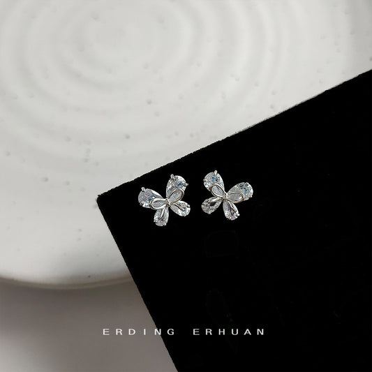 C廠【2156】簡約百搭猶太蝴蝶耳環女銀針韓系氣質高級感耳環 25.06-2