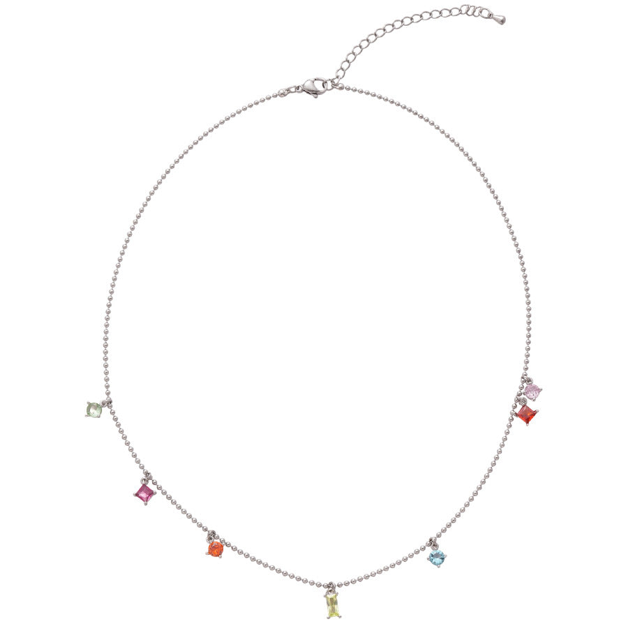 A廠【HN8429】彩色鋯石不規則幾何吊墜項鍊時尚百搭鎖骨鏈簡約高級感頸鍊飾品女 25.04-3