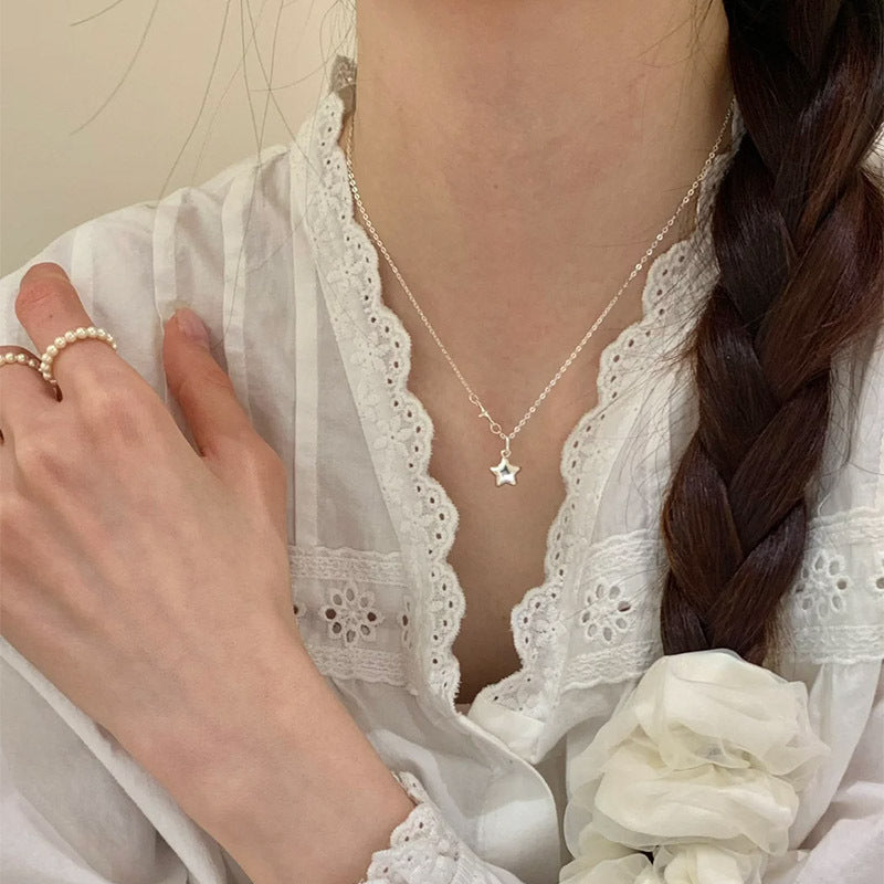 F廠【DQ2104N】S925純銀高級感小眾五角星項鍊女韓版時尚星星鎖骨鏈簡約氣質 25.04-2