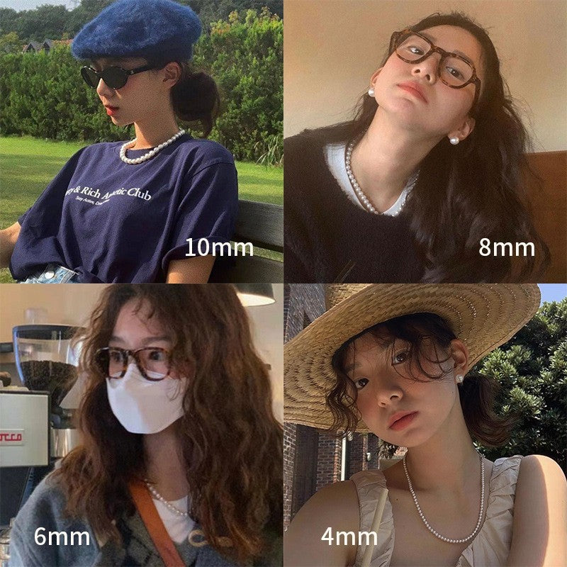 F廠【SN3032】原版水晶珍珠項鍊女圓形強光925純銀元寶扣ins部落客同款珍珠鍊
25.09-4