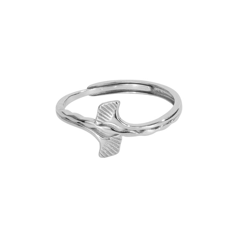 F廠【DQ8867R】S925純銀小清新銀杏葉戒指女簡約精緻葉子開口指環氣質食指戒 25.03-3