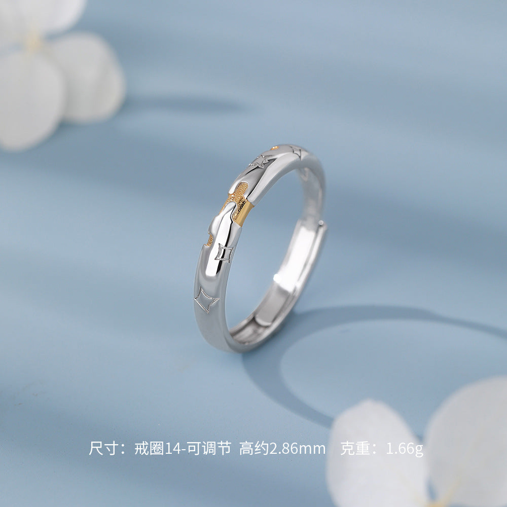 D廠【YC3179R】原創足銀S999拼圖情侶對戒簡約高級設計感文藝溫柔搭配手飾
26.01-2