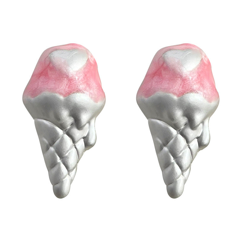 C廠【3681】小清新可愛日韓簡約童趣個性冰淇淋小耳飾 24.03-2