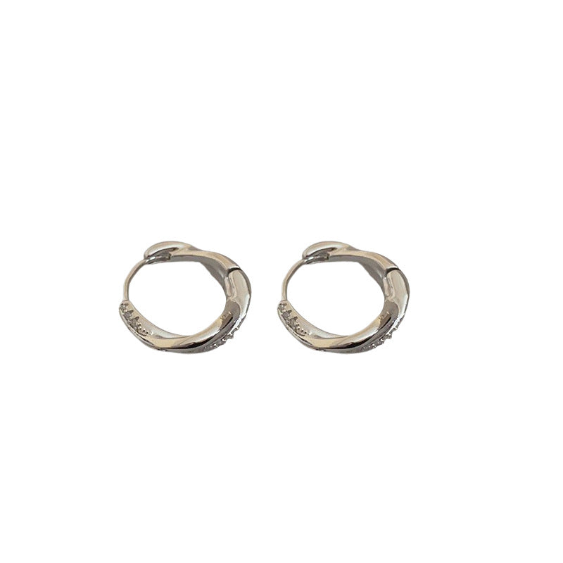 A廠【HE23105】歐美小眾高級感金屬雙圈耳扣女2024年新款耳環ins冷淡風百搭耳環 24.10-4