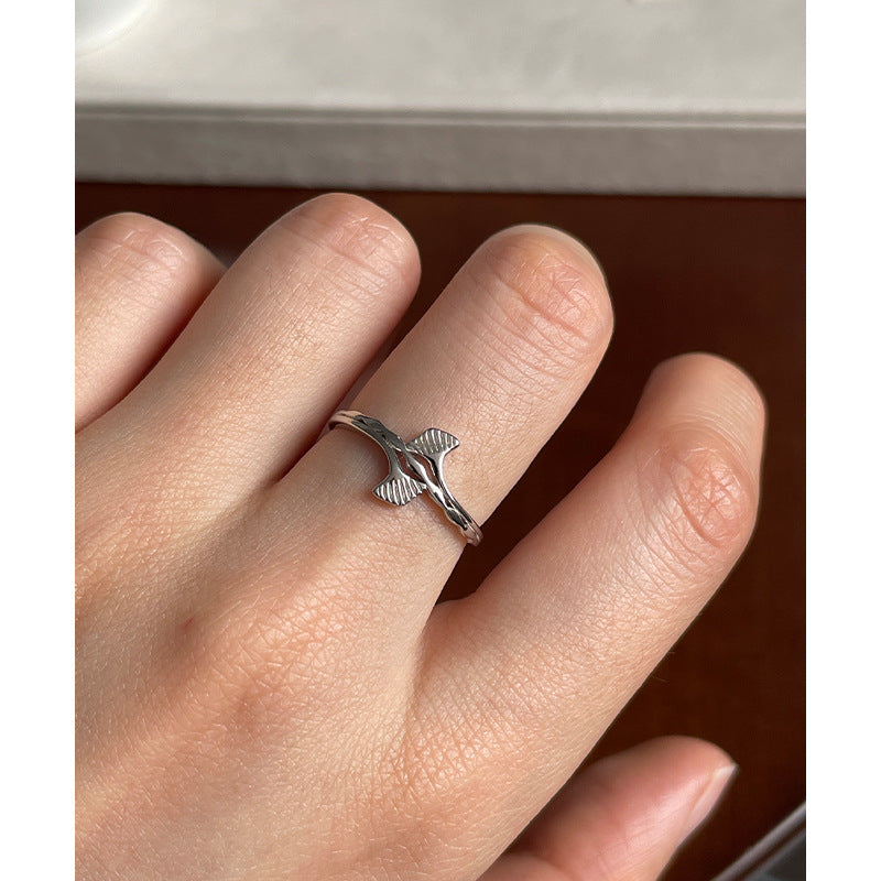 F廠【DQ8867R】S925純銀小清新銀杏葉戒指女簡約精緻葉子開口指環氣質食指戒 25.03-3