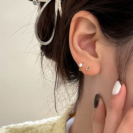 E廠【XDQ10123E】S999純銀韓版簡約愛心耳鉤女小眾設計心型鏤空耳環精緻耳飾潮
26.03-2