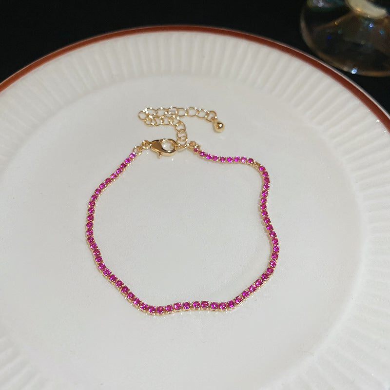 A廠【HB3341】歐美方形鋯石簡約手鍊女時尚氣質百搭手環ins小眾高級感手飾 24.12-3