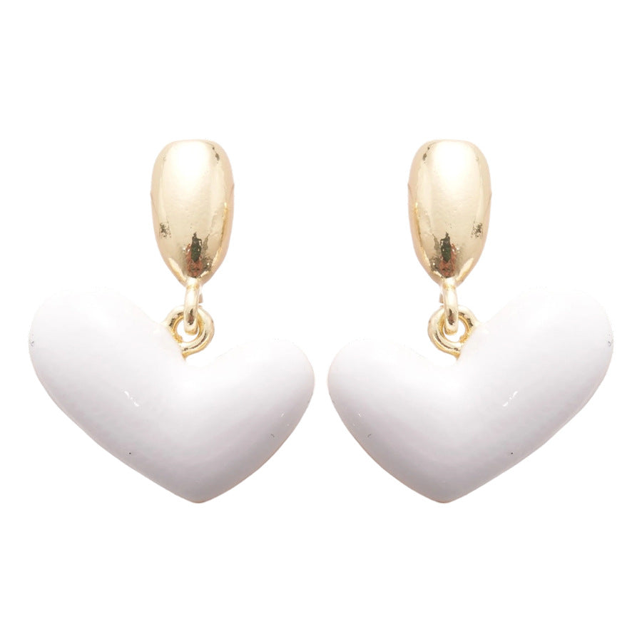 A廠【HE26414】925銀針滴油愛心吊墜耳環2025新款爆款耳環輕奢高級感耳飾設計感小眾 25.05-3