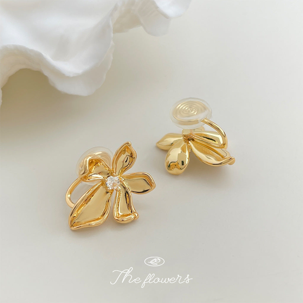 C廠【5399】原創設計!飄帶花朵925銀針電鍍18K真金加厚保色耳環耳環耳環 24.12-4