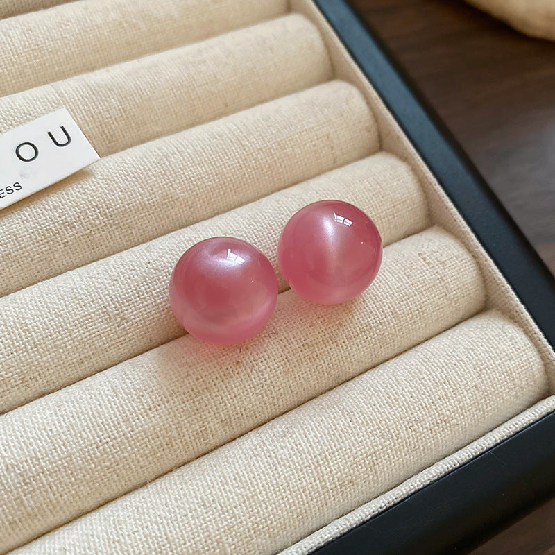 A廠【HE25105】925銀針暈染糖果色貓眼耳環春季個性簡約耳環甜美少女耳飾小眾高級感 25.03-1