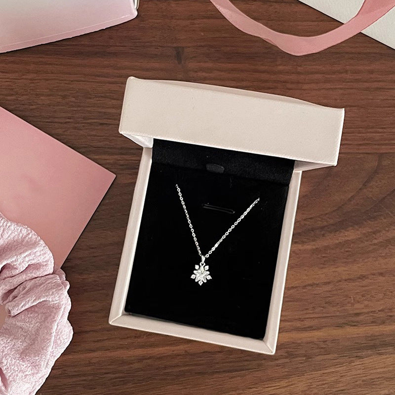 F廠【DQ2095N】S925純銀小眾精緻星光雪花項鍊女時尚輕奢星形閃鋯ins鎖骨鏈 25.03-2