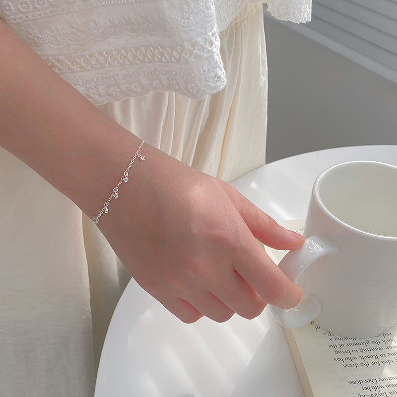 E廠【YC5430SL】S925純銀四芒星眼睛手鍊簡約時尚百搭甜美氣質文藝風手鍊 24.07-1