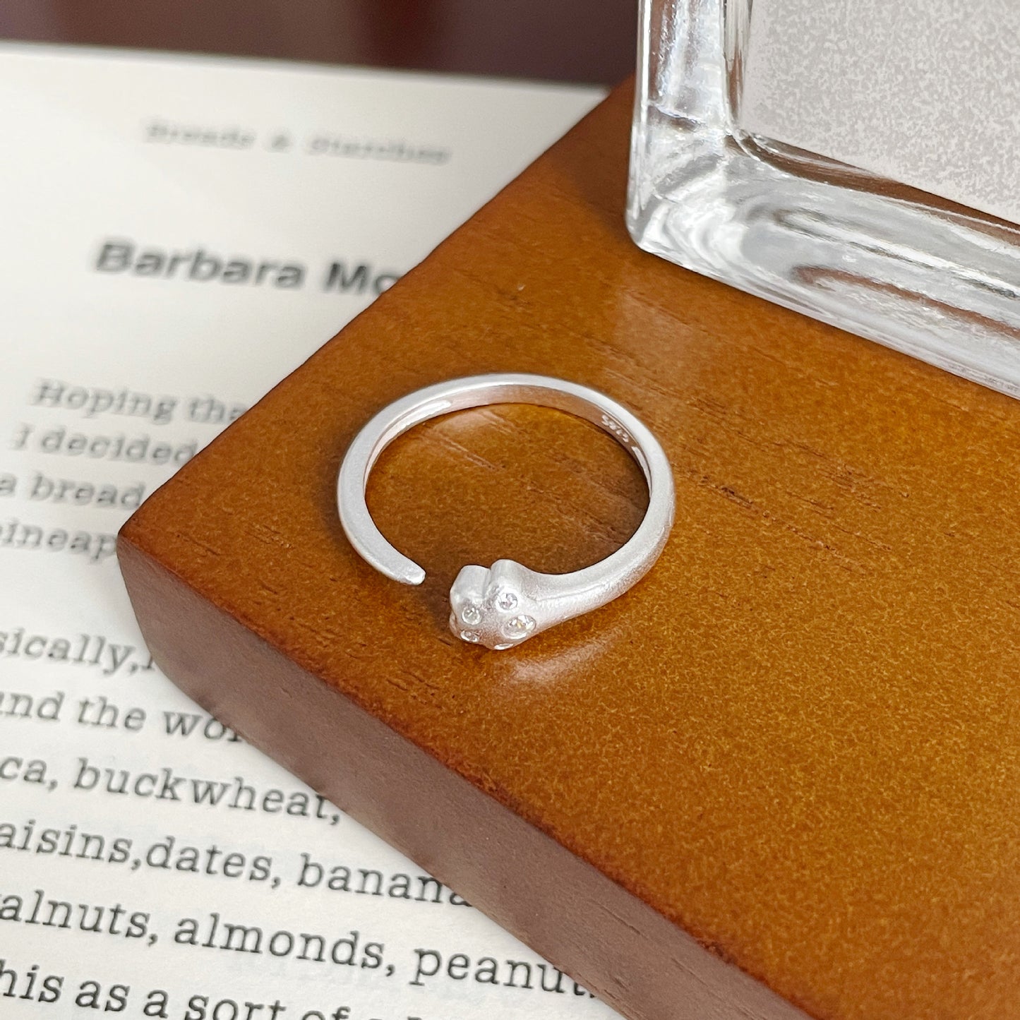 F廠【DQ8333R】S925純銀可愛甜美小貓爪戒指女簡約精緻鑲鑽貓爪啞光開口指環 25.05-2