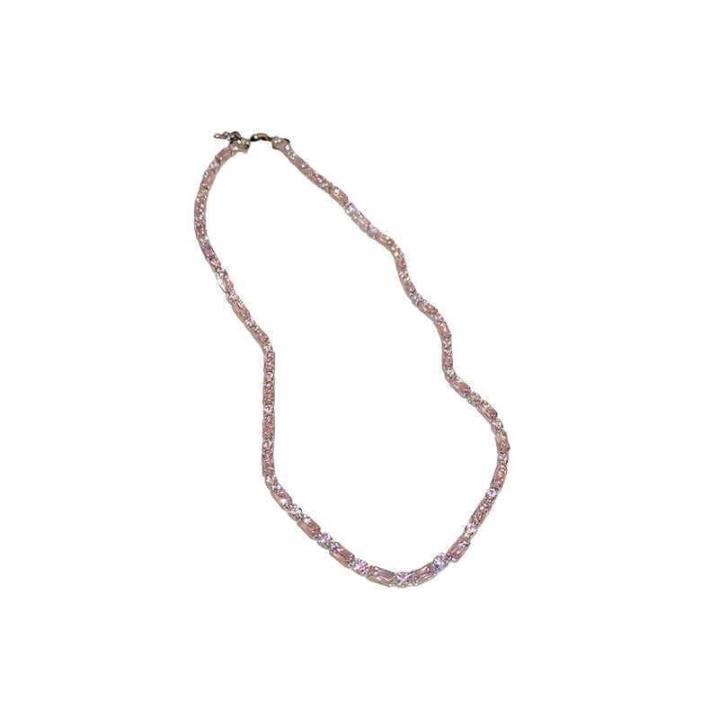 A廠【HN8198】紫色鋯石極簡可調式項鍊輕奢小眾氣質choker鎖骨鏈時尚高級感頸鏈 25.02-3