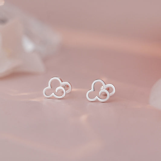 E廠【YC2769E】S999足銀雲朵螺絲耳環簡約文藝溫柔精緻時尚高級耳飾 25.06-2