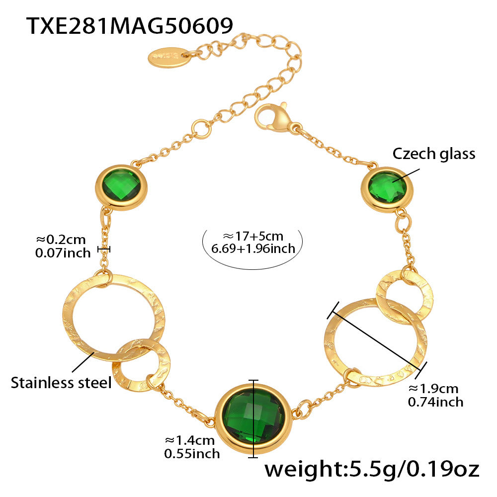 B廠【TXE281】超閃透亮捷克玻璃圓環手鍊精緻高級商品珠寶飾品 25.06-3