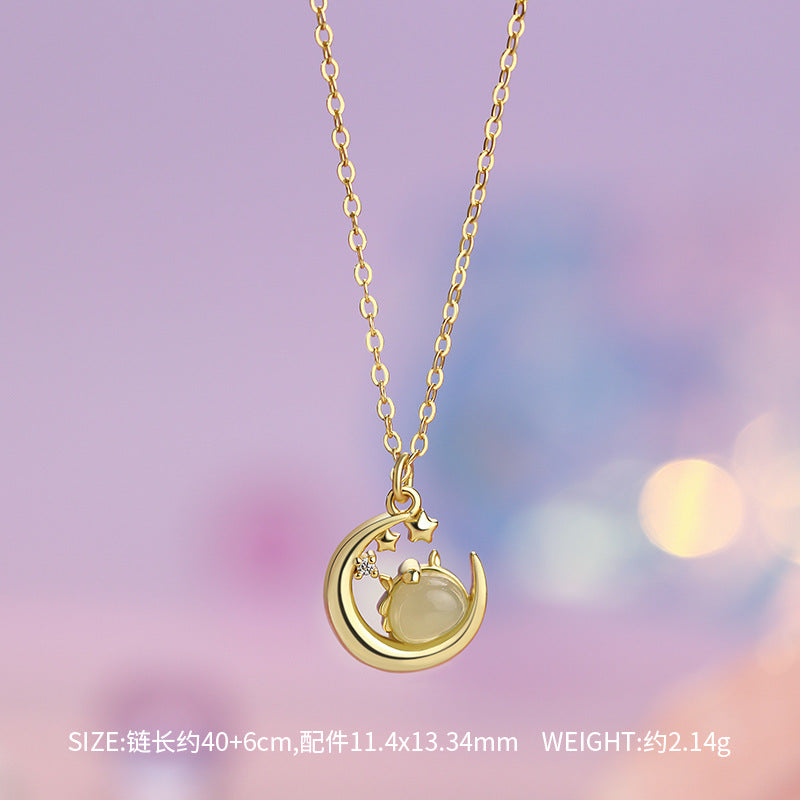 E廠【YC2203N】原創S999足銀星月萌馬項鍊生肖馬耳環中式氣質國風手鍊
 25.10-4