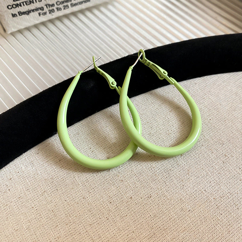 A廠【HE24981】925銀針早春多巴胺素圈水滴耳圈跨國誇張大氣耳環時尚耳飾小眾高級感 25.02-4