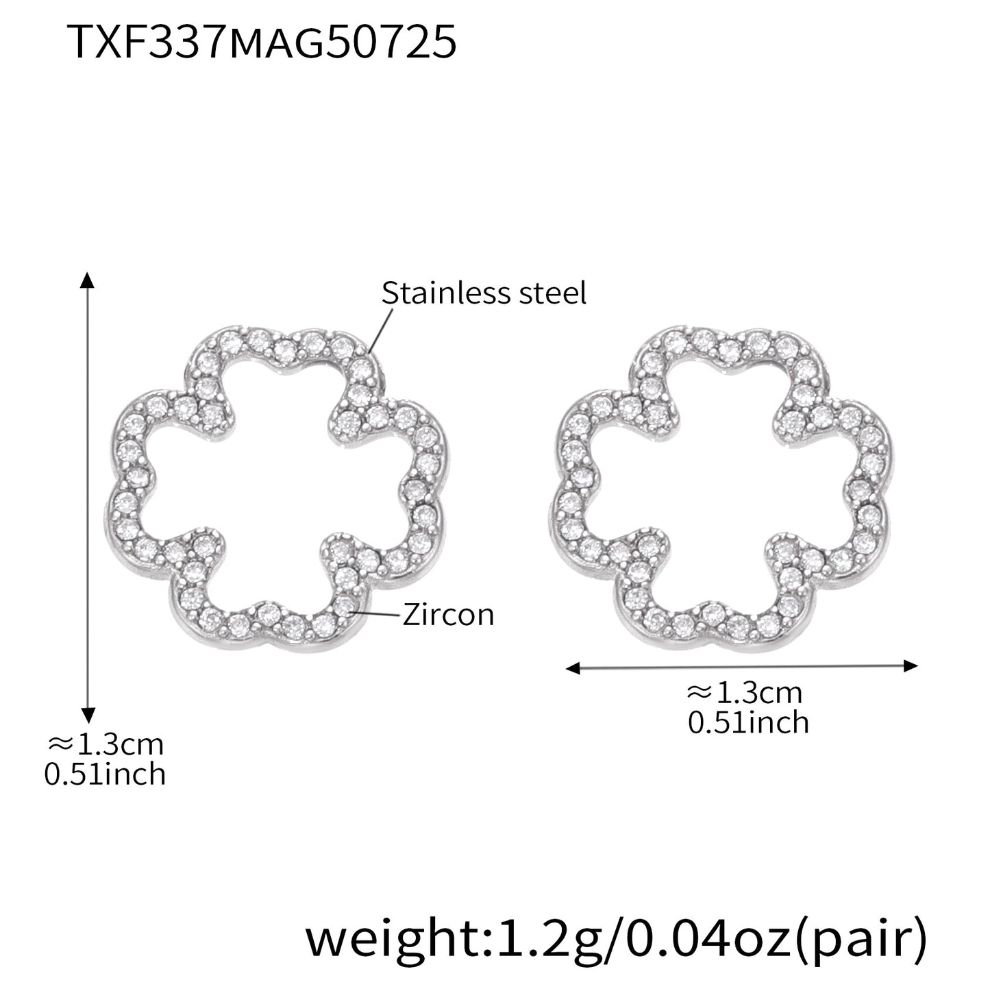 B廠【TXP337】超閃5A鋯石四葉花小鑽手鍊耳環項鍊套組不鏽鋼精緻女士飾品 25.08-1
