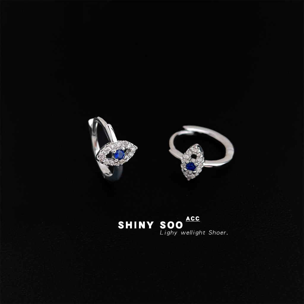 C廠【6968】個性甜酷風微鑲鋯石眼睛耳扣時尚通勤百搭新款小眾耳環耳環女
 25.10-4