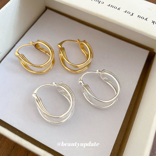 A廠【WE4921】18k真金電鍍歐美幾何橢圓形鏤空扣時尚百搭耳環小眾設計感耳飾
 25.10-4