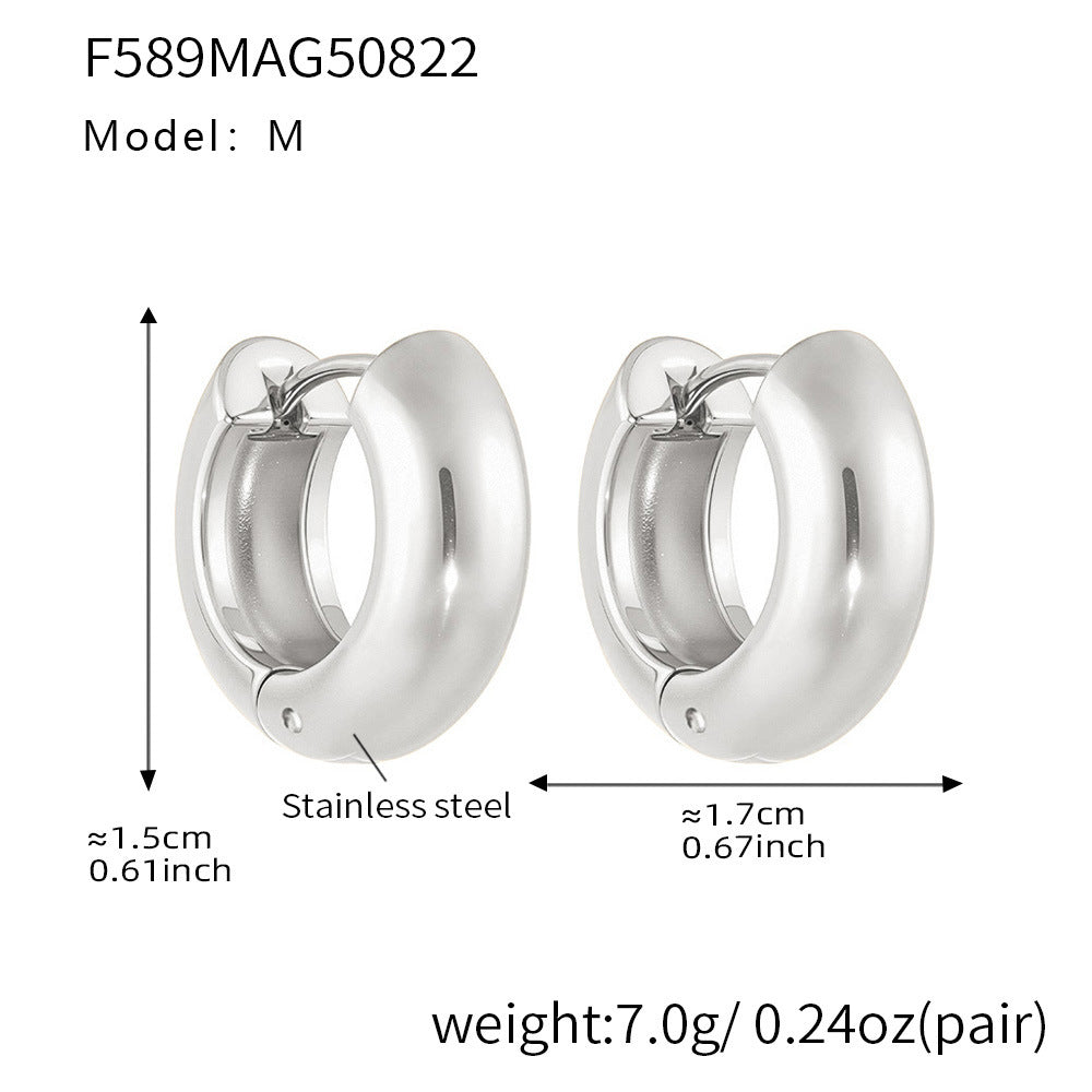 B廠【F589】歐美不鏽鋼精緻小巧時尚耳環簡約通勤百搭ins風耳飾鍍18k金 25.08-5