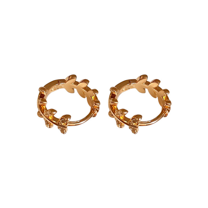 A廠【HE23507】925銀針圓球鋯石麥穗耳扣耳環兩件組輕奢高級感耳環時尚氣質耳飾 24.11-2