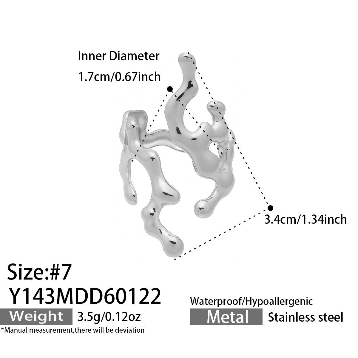 B廠【Y136】歐美ins簡約設計幾何型素圈戒指組合不鏽鋼鍍金小眾時尚開口指環
26.01-4