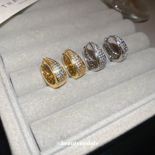 A廠【HE26143】鋯石橢圓U形耳扣歐美精緻簡約時尚百搭耳環輕奢高級感氣質耳環女 25.04-4