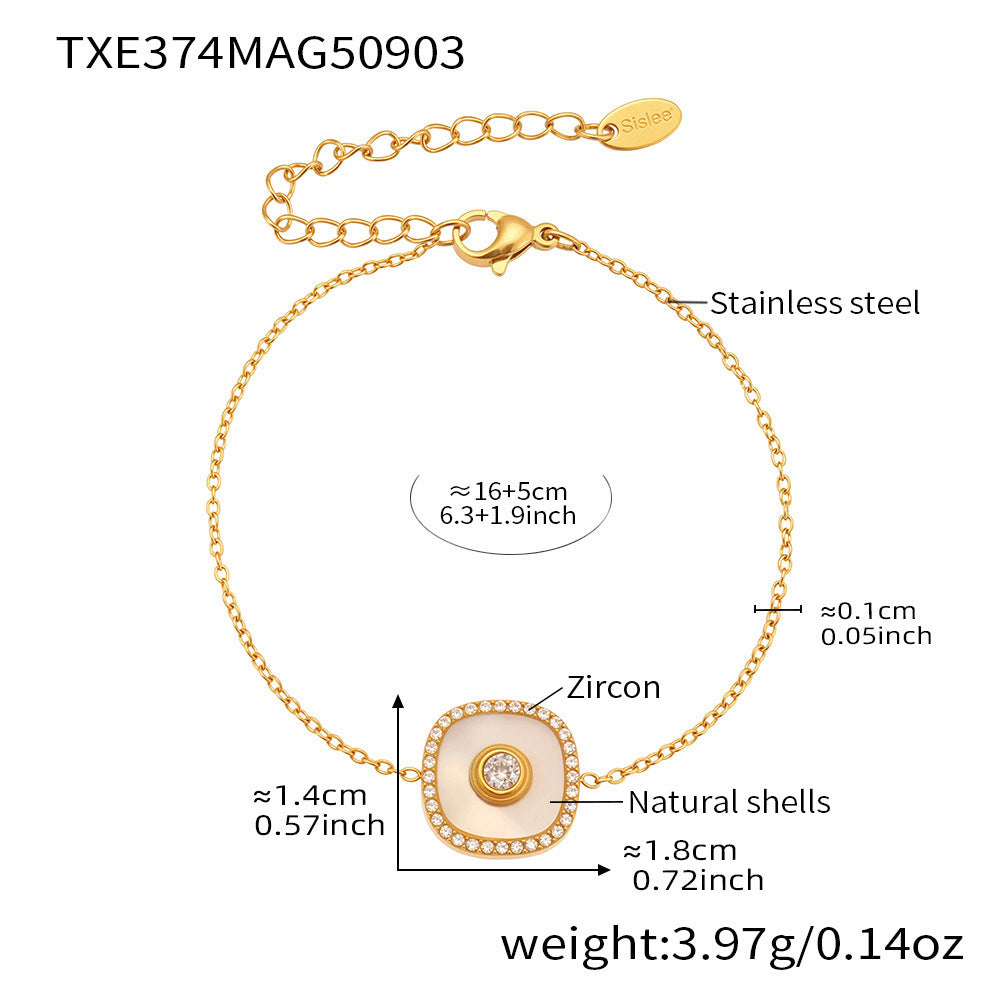 B廠【TXP373】歐美飾品不銹鋼雙面批花五葉花吊墜項鍊手鍊套裝鍍18k真金
25.09-2
