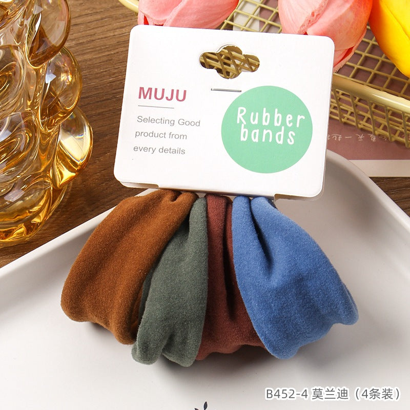 D廠【B452】2024新款加寬面膜髮圈超值4條卡裝皮筋高彈性無接縫頭繩無痕髮繩 24.09-2「D廠-單筆結帳需滿,NT$600出貨(不含運費)」