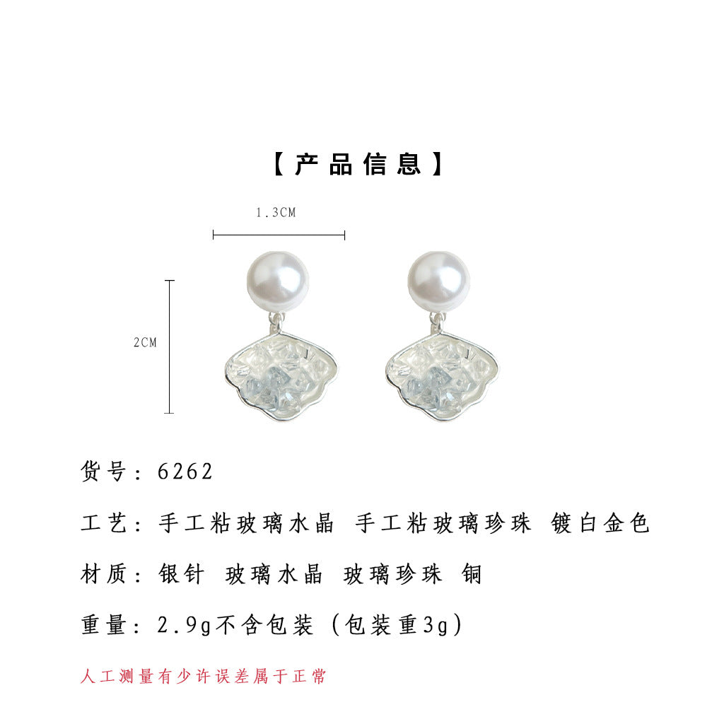 C廠【6262】海藍寶漸層色~玻璃水晶耳環清新簡約夏日爆款耳環飾品女 25.06-3