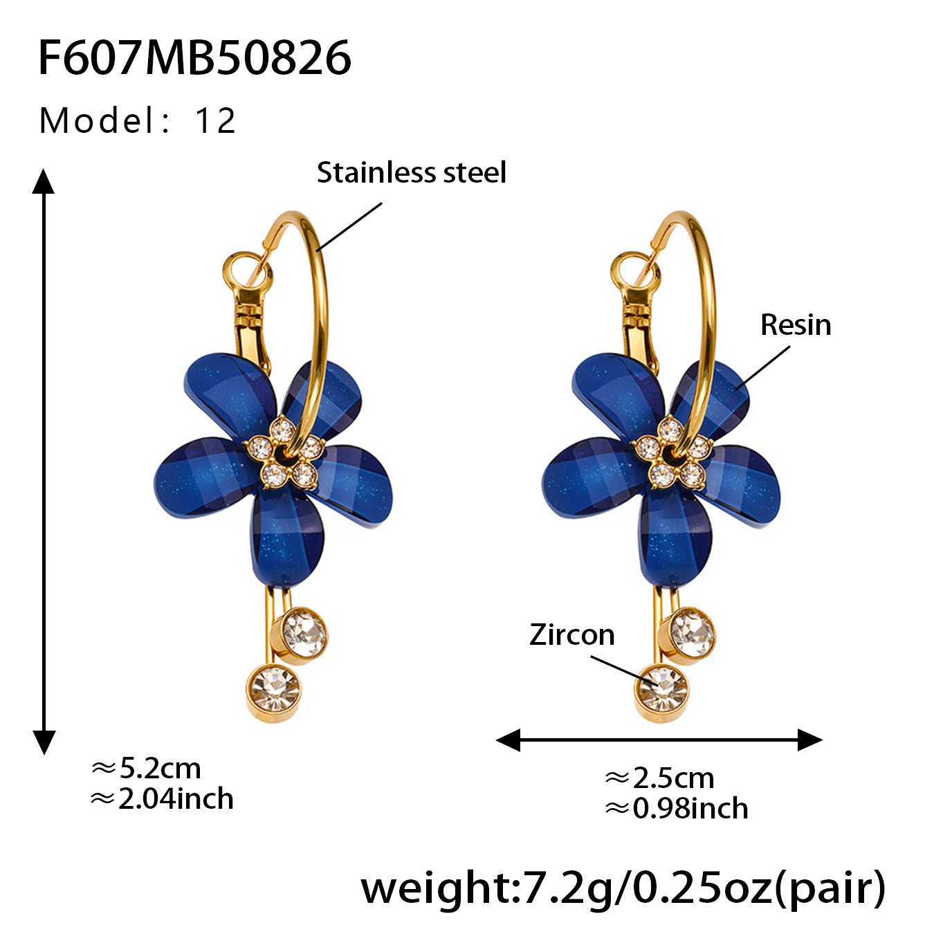 B廠【F607】超仙甜美氣質花朵帶鑽流蘇耳環不鏽鋼飾品鍍18k真金不掉色
25.09-1