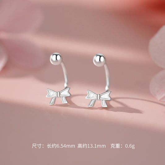 D廠【YC4084E】足銀S999蝴蝶U型螺絲款耳環氣質田園風精美溫柔養耳洞耳飾 26.07-1