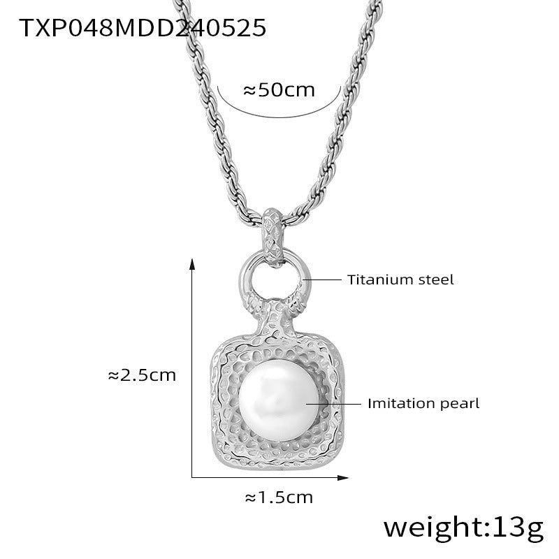 B廠【TXP332】新款不銹鋼藍松石吊墜項鍊耳環戒指套裝歐美精緻飾品不掉色 25.08-1