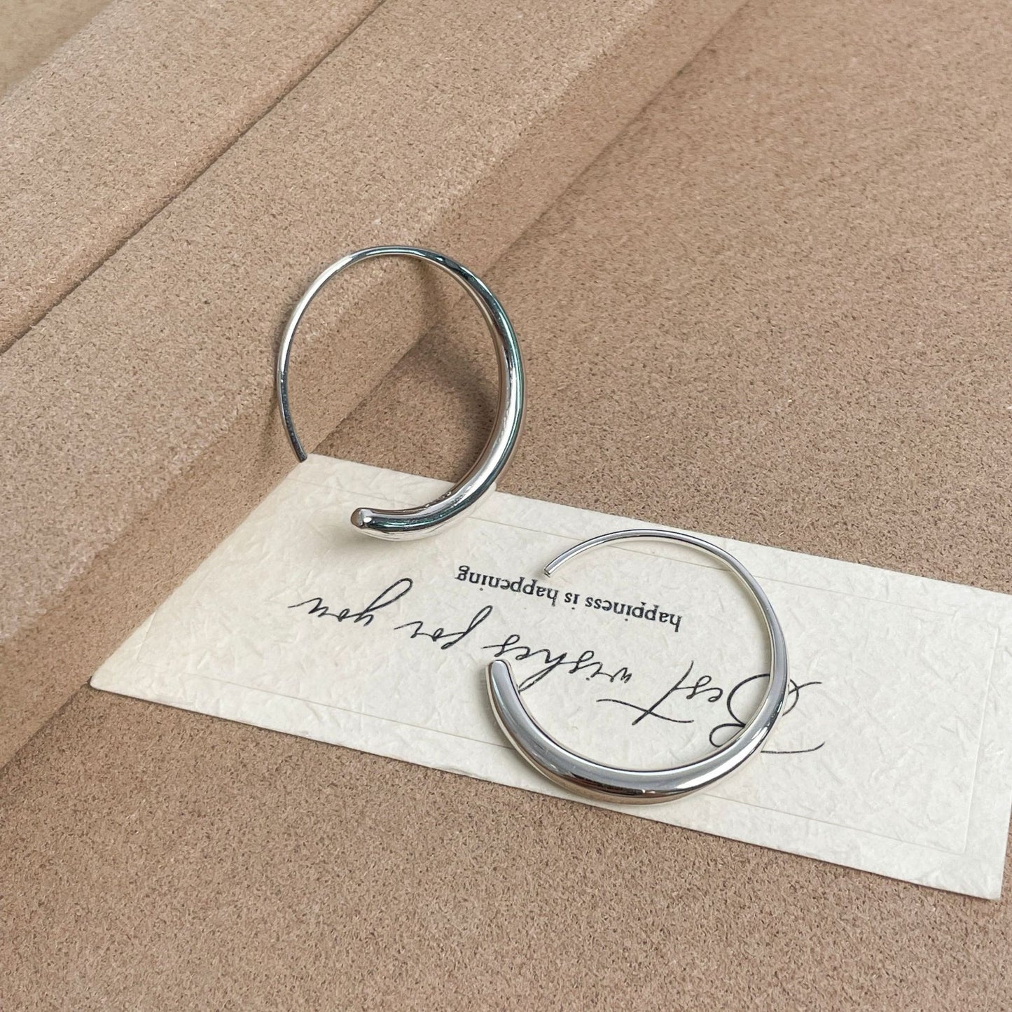 F廠【DQ10429E】通體S925純銀韓版素圈耳環女個性線耳圈C形實心百搭耳飾潮
 25.09-1