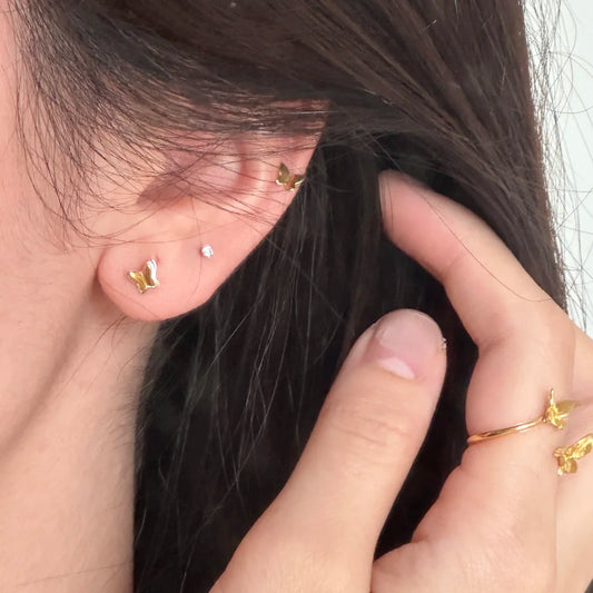 E廠【XDQ10603E】簡約小清新立體雙層蝴蝶耳環女S925純銀森系甜美高級感耳飾潮
26.03-4