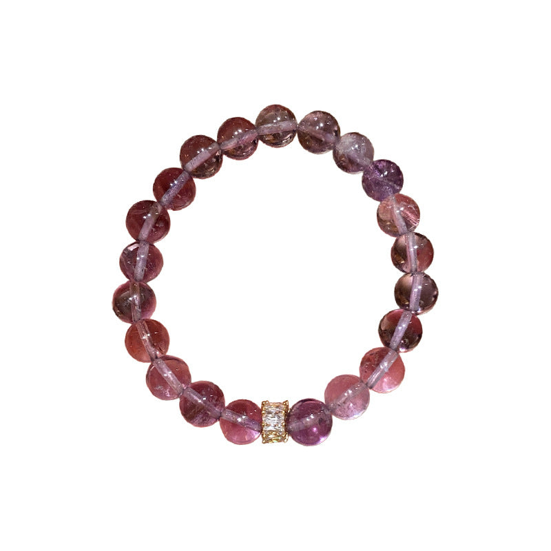 A廠【WB387】簡約鋯石圓形紫水晶手串手鍊輕奢高級感時尚手環小眾氣質百搭手飾 25.01-2