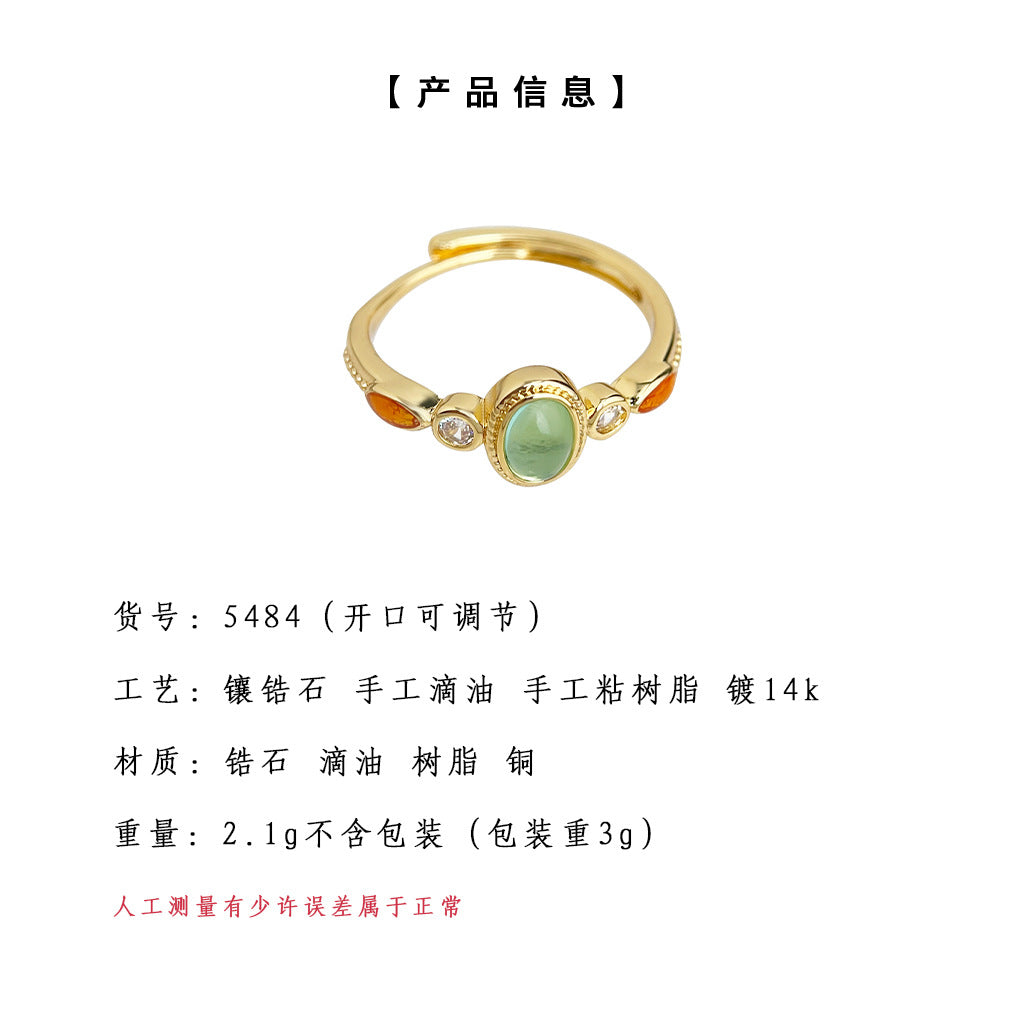 C廠【5484】文藝復古開口可調鍍18K真金加厚保色指環法式新款食指戒 25.02-2