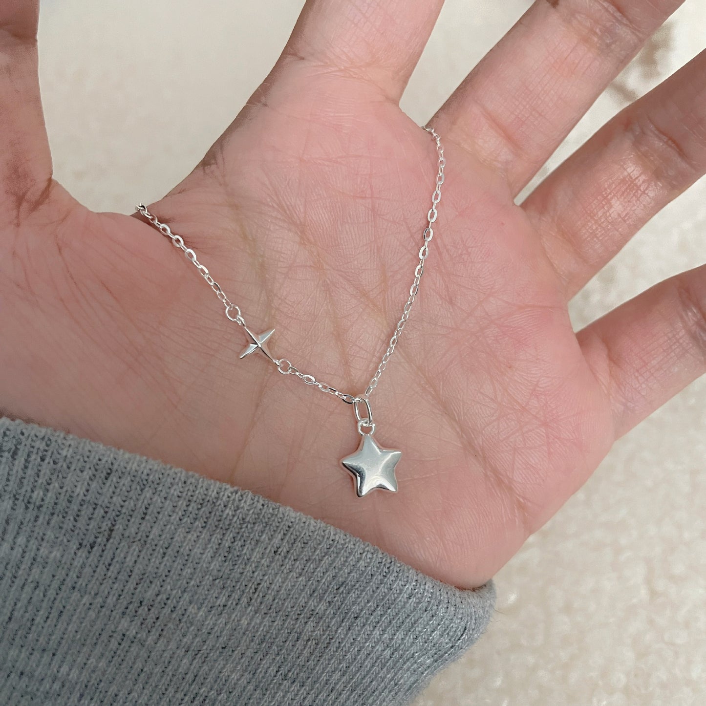F廠【DQ2104N】S925純銀高級感小眾五角星項鍊女韓版時尚星星鎖骨鏈簡約氣質 25.04-2