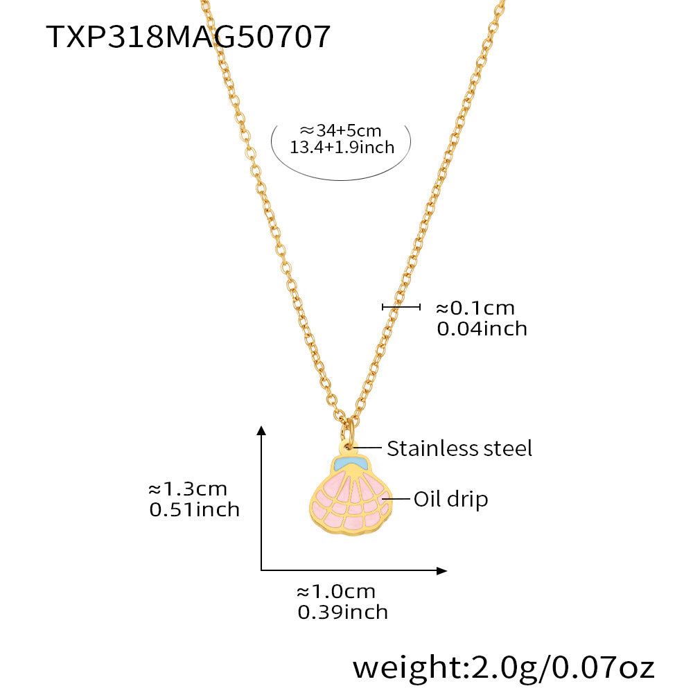 B廠【TXP318】粉紅色白雪公司裙子飾品不銹鋼鍍18k真金不掉色首飾套裝 25.07-3