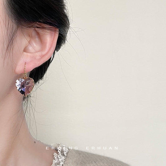 A廠【3678】實物很閃!玻璃水晶輕奢質感愛心耳環鍍18K優雅高級感復古耳環女
26.02-4