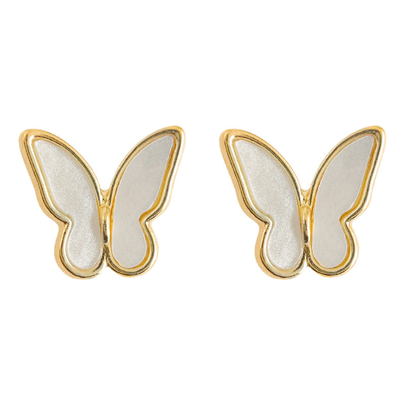 C廠【3620】春天款簡約日常通勤百搭蝴蝶森系小清新耳釘鍍14K耳飾 24.02-4