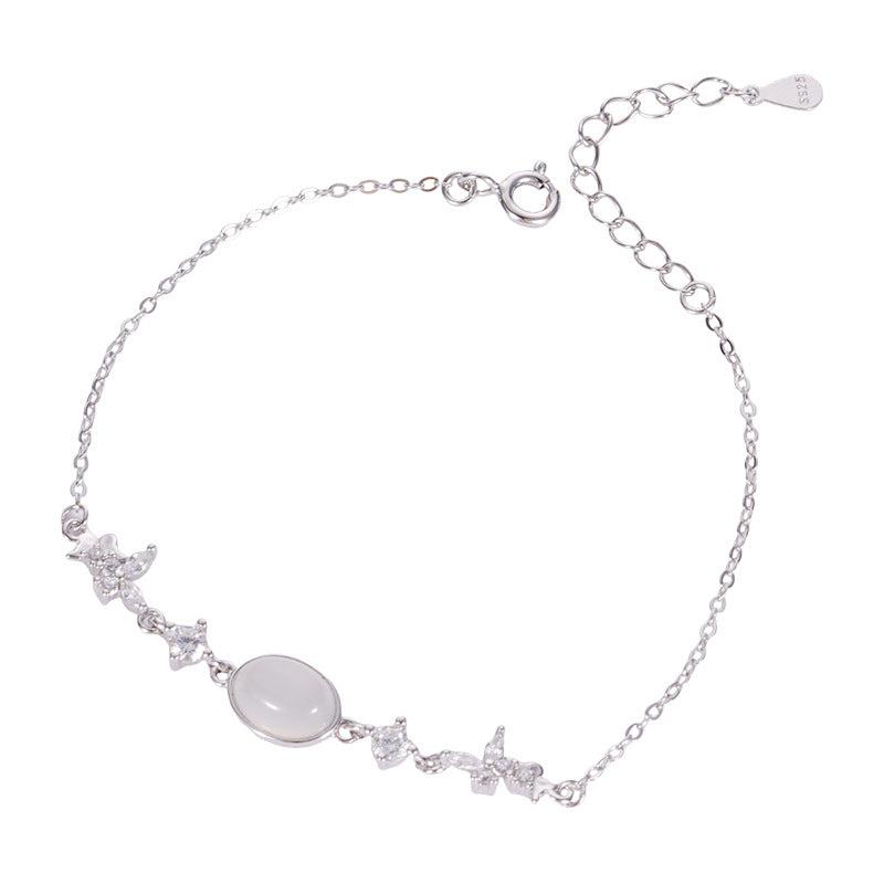 F廠【XDQ0862S】韓版簡約S925純銀天然白玉髓蝴蝶手鍊小清新設計ins風手飾女
25.11-1