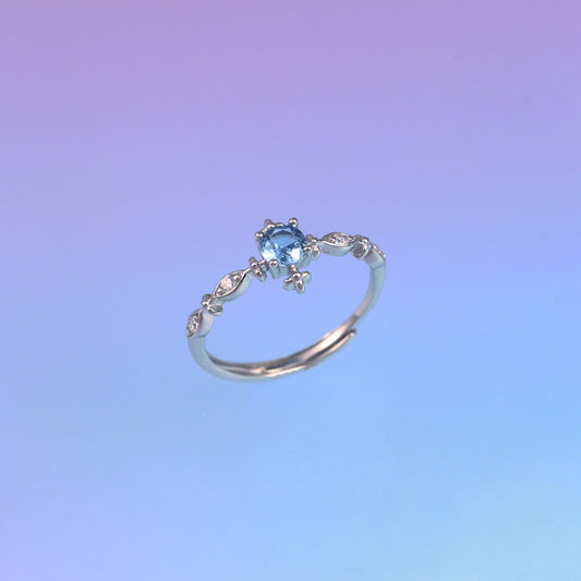 E廠【XDQ8332R】S925純銀輕奢精緻爆閃海藍鋯石戒指女小眾設計百搭開口指環
26.03-3