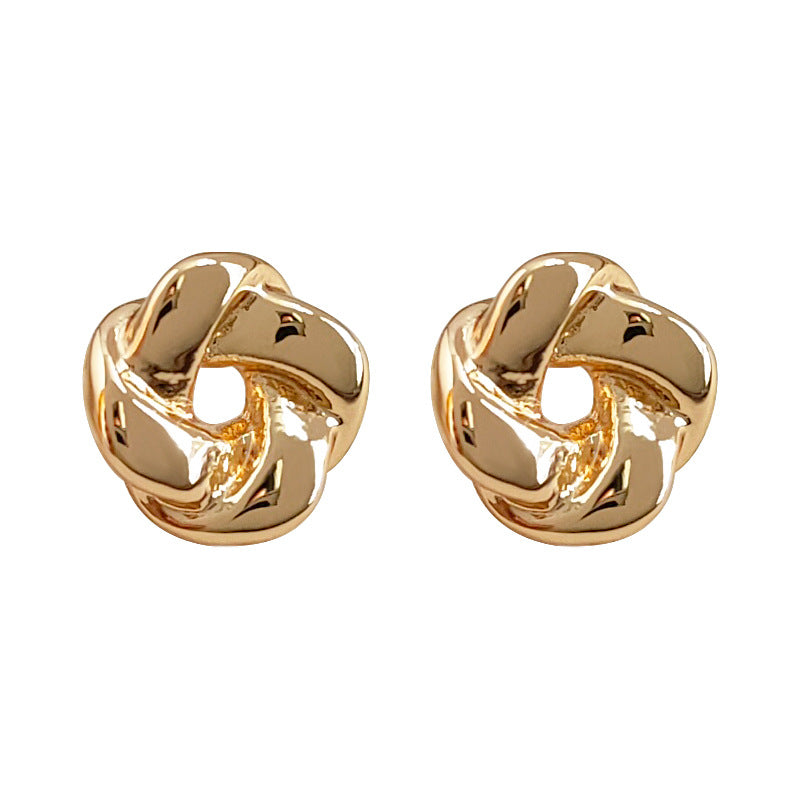 C廠【3444】迷你版通勤百搭電鍍14K極簡小巧鏤空幾何耳環氣質可愛日常耳飾女 24.01-1