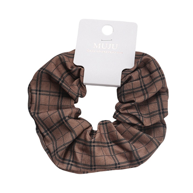 D廠【B486】卡裝高級感大腸圈髮繩時尚方格紋寬頭繩布藝髮飾皮筋高馬尾髮圈
 25.10-5「D廠-單筆結帳需滿,NT$600出貨(不含運費)」