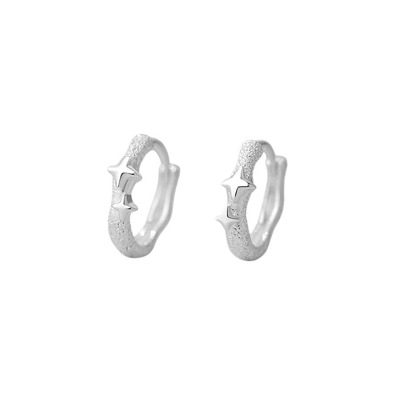 E廠【YC6803E】S925純銀輕奢四芒星耳扣女設計感小簡約時尚氣質精緻個性耳飾 25.06-1